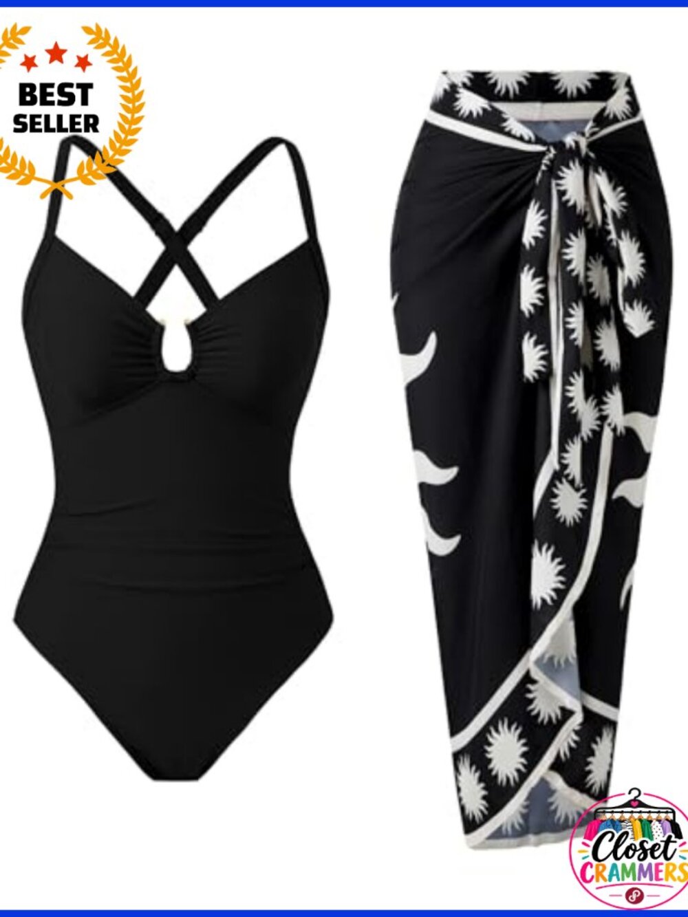 One Piece Swimsuit with Cover Up Tummy Control Slimming Bathing Suit